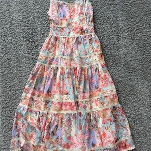 Floral Tiered Maxi Dress in Pastel Multicolor- zimmermann style